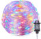 Fairy Lights Plug in, 33Ft 100 LEDs Waterproof Silver Wire Firefly Lights, Adaptor Included, Starry String Lights for Wedding Indoor Outdoor Christmas Patio Garden Decoration, Multicolor