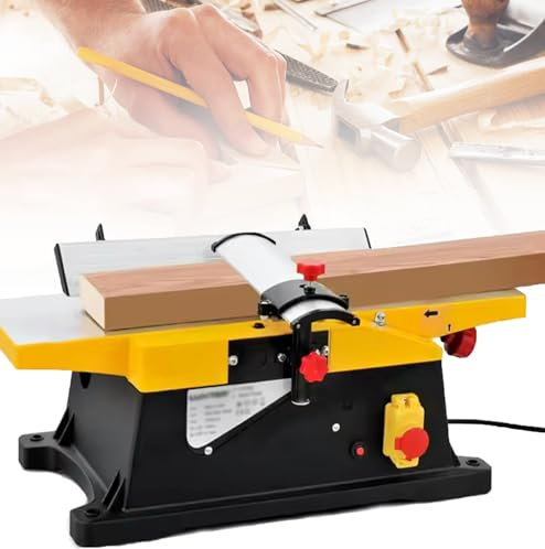 Benchtop Planer, Multifunctional Electric Desktop Woodworking Planer, 6inch Wood Planer 12000 RPM/min, Adjustable 0-3MM Cutting Depth, Jointers Woodworking for Wood Cutting