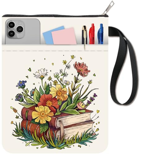 craspire Buchhülle Mit Blumenmotiv Floraler Buchumschlag Bunter Stoff Waschbar Pflanzenblumen Bücher Notizbuch Taschenbuchschutz Mit Reißverschluss Und Zusätzlicher Ärmeltasche Für Lehrbücher