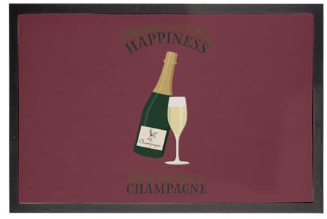 Fabulous Fußmatte Rot – Champagne – Money Can't Buy Happiness Luxury – Maße: 60 x 40 cm