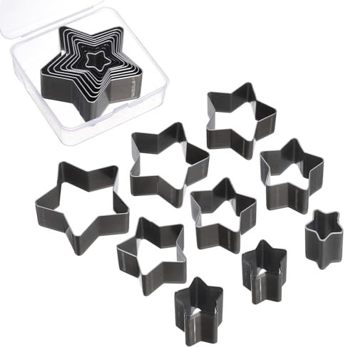 sourcing map Lot de 9 emporte-pièces en forme d'étoile pour cuir - 9 tailles - Durable - En acier au carbone - Outil en cuir pour sangle de toile, ceinture et travail du cuir
