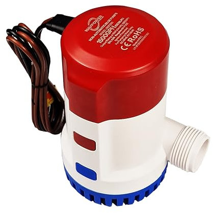 NAVPOWER Bomba de Sentine 12V | 1500GPH / 2000GPH - Alta velocidad, resistente y compacta para barcos, yates y embarcaciones neumáticas (1500 GPH)