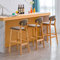 LIULIFEN Taburetes de Bar Modernos tapizados en Cuero con Respaldo de 62 cm/72 cm de Alto, Ideales para Islas de Cocina y Elegantes Barras Altas.