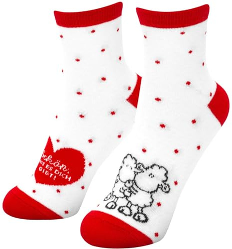 Sheepworld Zaubersocken mit Motiv Weil | Damensocken, Größe 36-40, in Herzform gepresst | Liebe, Valentinstag, Geschenkidee | 74461
