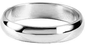 Freundschaftsringe Dünn, Eheringe Weissgold Einzeln Damen 14K Glänzender Schlichter Ring Größe 53 (16.9)