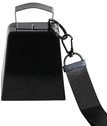 Premium Iron Cheer Bells 10,2 cm Anti-Beschichtung, lauter Geräuschmacher für Sportaktivitäten, Konzerte, leicht zu tragen, Handgelenkschlaufe, Kuhglocke