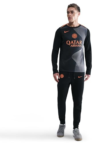 NIKE Inter Mailand Academy Pro Third Dri-Fit Total 90 Fußball-Pre-Match-Longsleeve-Oberteil Für Herren, Black/Thunder Blue/Safety Orange, HM3743-010, XL