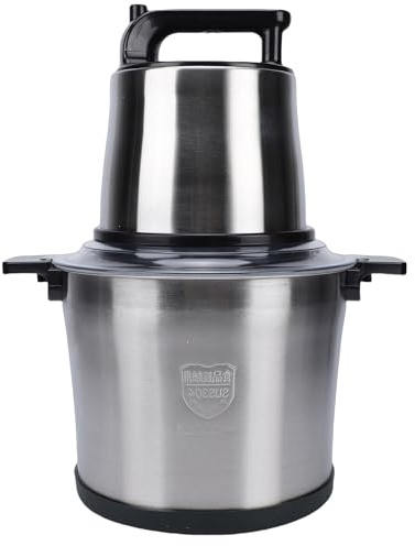 Cerlingwee Robot Culinaire électrique Commercial, Hachoir à Viande Multifonctionnel, Pétrin à Pâte, Hachoir en Acier Inoxydable 1800W pour Usage Domestique (Prise UE 220V)
