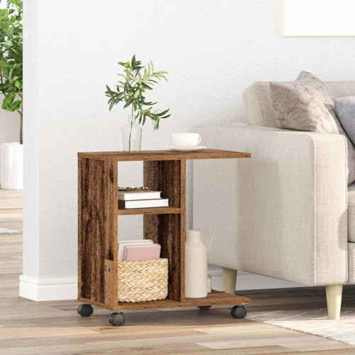 Lumanois Tavolo da Finestra con Ruota Legno Vecchio 50 x 30 x 55 cm, Mobili,Tavoli,Tavolini Decorativi,Tavolini, 8.65kg-869144