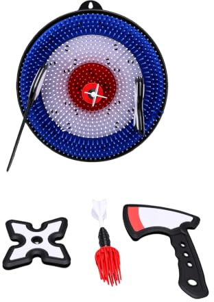 POENVFPO Set de Lancer de Haches, Jeu de Lancer Portable avec 6 Haches pour Activités Extérieures dans Le Jardin