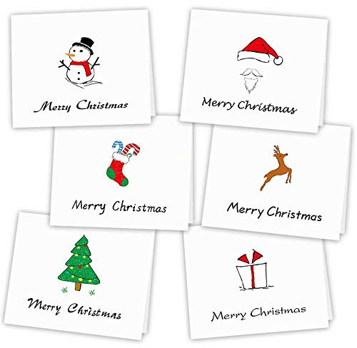 KUUQA 36 Pieces Merry Christmas Greeting Cards Greeting Cards with Envelopes and Stickers, 4.72 x 7.87 Inches