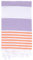 Perth Hamamtuch, Pestemal, Fouta, Handtuch aus 100% feinster türkischer Baumwolle perfekt als Strandtuch, Saunatuch & Badetuch 100x185cm (lila/orange)