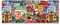 banjado Magnettafel weiß 75 x 30cm / Magnetwand aus Metall/Magnetpinnwand als Memoboard Pinnwand Magnettafel Küche, Büro, Kinderzimmer inkl. 4 Magnete & Montageset - Motiv Funky Town