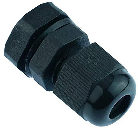 10 x PG7 Black Nylon Cable Gland IP68 with Locknut and Washer (Pack of 10)