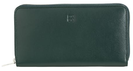 DUDU Portafoglio donna grande RFID di vera pelle colorato zip around Mangrove