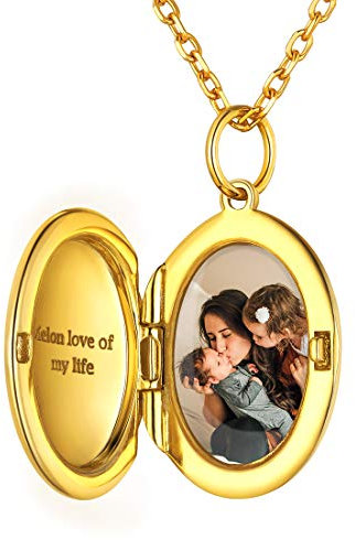 ChicSilver Silber Medaillon zum öffnen, 925 Ovale Fotokette für Damen Mädchen, Personalisierter Amulett mit Geschenkebox für Geburtstag Valentinstag