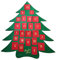 Adventskalender zum Befüllen und Aufhängen - Weihnachtsdeko - Dekoration zu Weihnachten (Frohes Fest-Aufschrift, wiederverwendbar, Tannen-Design, Filz/Stoff, Größe: 74x64 cm) - 12420