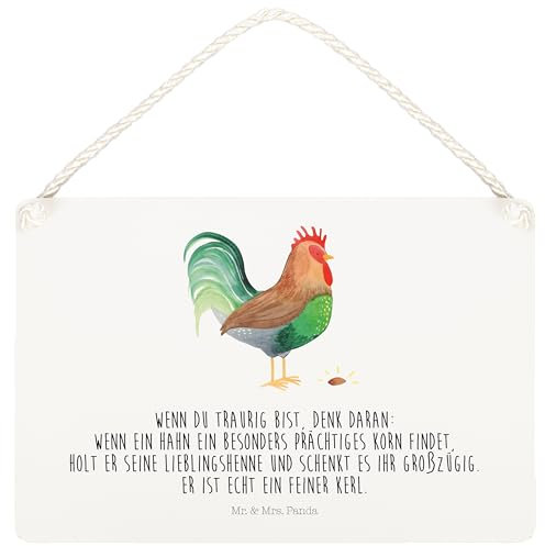 Mr. & Mrs. Panda Deko Schild Hahn Korn DIN A5 - Geschenk, Bauernhof, Türschild, Dekoschild, Hoftiere, Landwirt, Wanddeko, Tür Schild, Natur,