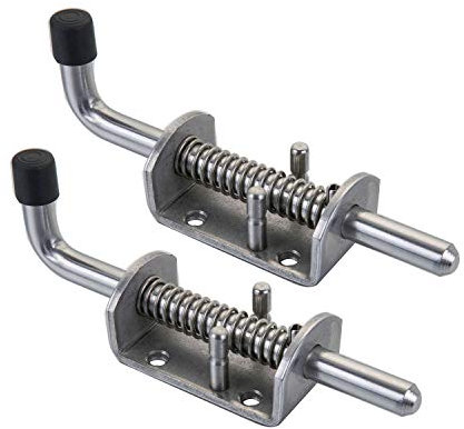 2 Stück robuste Edelstahl-Federbelastete Verriegelung für Tür, Schuppen, Tor oder Heckklappe, Anhänger, Garage