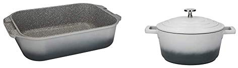 MasterClass Large Roasting Tin with Handles + MasterClass Lightweight Casserole Dish with Lid