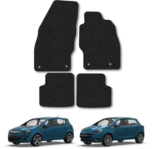 Vauxhall Corsa D & E (2006-2019) Carpet Car Mats | Black Edge Trim Tailored Fit Floor Mats Full Coverage Protection Accessories Easy Clean Anti Slip Made in the UK