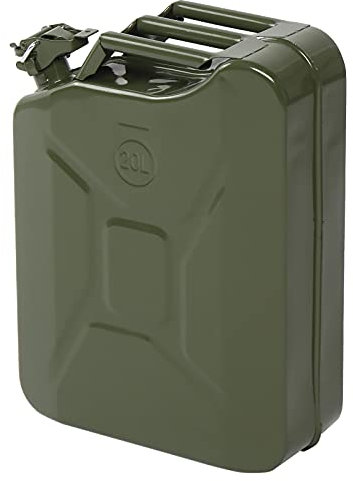 Bonnlo 20L Fuel Oil Storage Can Metal Petrol Diesel Tank with Spout (Green)