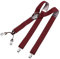 DonDon Hosenträger Herren extra stark Raute rot 3,5 cm Hosenträger Herren breit mit brauem Leder in Y-Form lang - Starke Clips passend für Anzug Jeans Chinos Vintage Rockabilly Suspenders