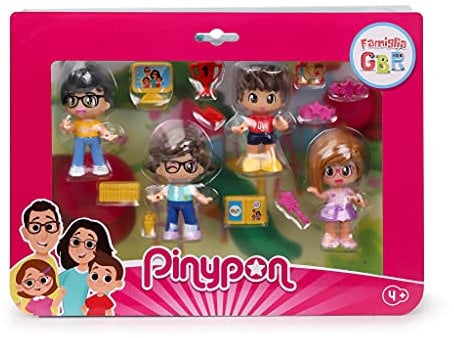 Pinypon – Famiglia GBR pack 4 personaggi e 10 accessori, Gioca con la famiglia del Canale YouTube GBR, inizia l’avventura e crea la tua storia, per bambine e bambini, Famosa, 700016953