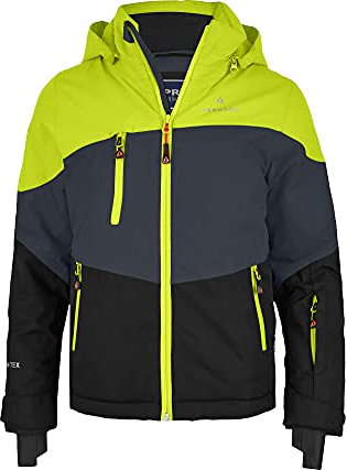 Bergson Volker neo | Kinder Skijacke, die perfekte Skijacke für Junge Abenteurer - warm, funktional und stylisch!, Ebony/Lime Punch/Black (949/26, 176 - Kinder
