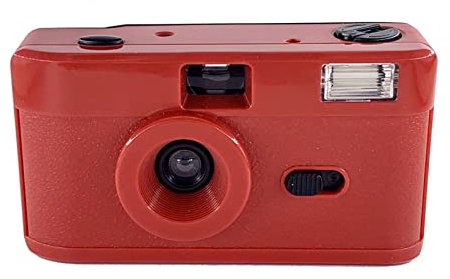 ZXNQ Fotocamera a Pellicola Riutilizzabile analogica da 35 mm - con Flash - Non c'è Bisogno di caricare,Rosso