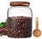 Large Glass Food Storage Jar with Spoon Glass Coffee Container Sealed Clear Canister Transparent Grain Cereals Tank for Spices Sugar Coffee Bean Biscuits Candies Flour Tea(1200ml/40fl oz)
