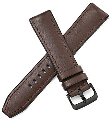 Uhrenarmband 20mm/22mm Uhrenarmband Leder + Kautschuk Uhrenarmband Herrenuhr Ersatzband, Dunkelbraun, 20mm
