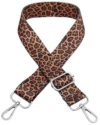 PTNKUIIY Verstellbar Schulterriemen für Taschen, 80-140cm Taschengurt Breit Schultergurt mit Karabiner Leopard Muster Umhängegurt Herren Ersatzriemen Schultergurt für Taschen Handtaschen Damen Herren