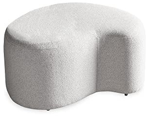 MIUFORM Pouf Hocker Rollen Wohnzimmer ǀ MIUF Siena Sitzhocker ǀ 78x78x40cm (Grau und Creme)