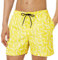Calvin Klein Herren Badehose Lang, Gelb (Yellow Allover 02), S