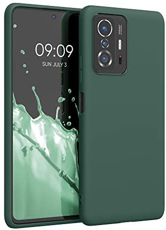 kwmobile Hülle kompatibel mit Xiaomi 11T / 11T Pro Hülle - weiches TPU Silikon Case - Cover geeignet für kabelloses Laden - Tannengrün