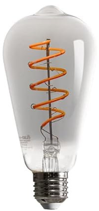 NCC-Licht LED Spiral Filament Leuchtmittel ST64 Edison 5W E27 Rauchglas 100lm extra warmweiß 1800K DIMMBAR