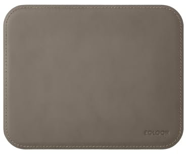 eglooh - Herms - Mauspad aus Leder Taupe Grau cm 25x20 - Mousepad für Schreibtisch und Büro, handwerkliche Nähte und abgerundeten Kanten - Made in Italy