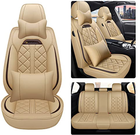 Autositzbezug Für s103, Komplettset 5 Sitze Allwettereinsatz Auto Ledersitzbezug, Deluxe - Beige
