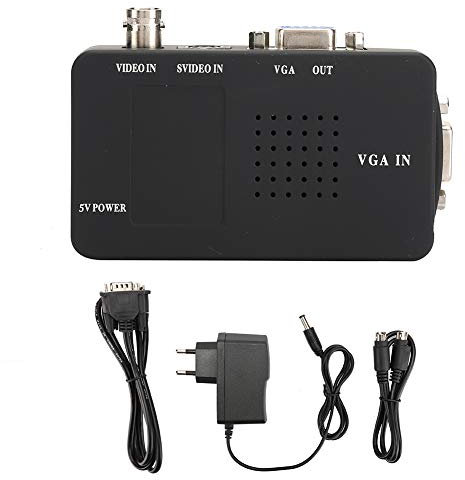 Pwshymi Convertitore da S-Video/BNC a VGA Video, Convertire Un Segnale S-Video to Vga Video Convertiori per Computer Monitor PC