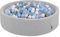 KiddyMoon Piscine À Balles pour Bébé Rond 120X30cm/200 Balles 7Cm Grande Fosses À Boules Jouet Enfant, Gris Clair: Gris/Blanc/Transparent/Babyblue