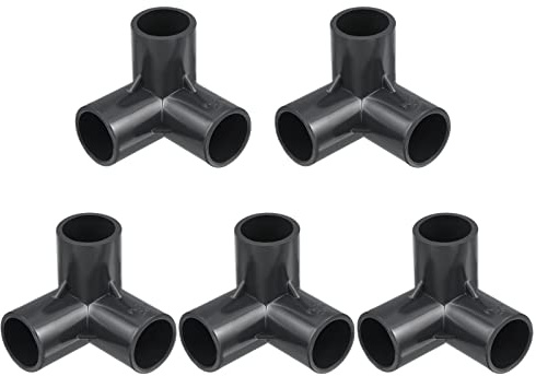 PATIKIL 20mm ID U-PVC Pipe Fittings, 5 Pack 3 Way Elbow Side Outlet Tee Furniture Fittings Pipe Connector for Garden Irrigation Support