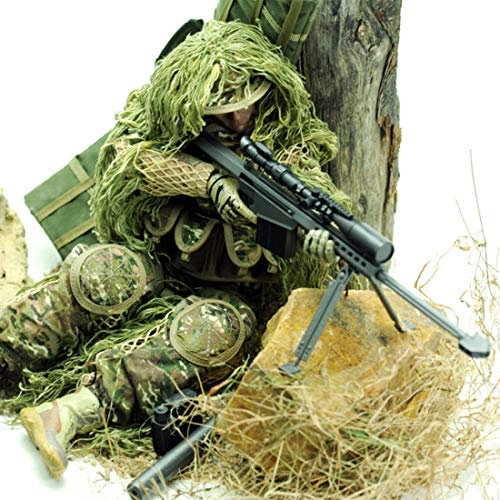 Scakbyer Military Soldier Actionfiguren Set, 12 Zoll 1/6 Maßstab Actionfiguren Set mit Waffen und Kleidungszubehör - Typ L - All Terrain Sniper Soldat
