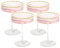 Crutello Champagner-Coupé-Gläser, goldfarbener Rand, 200 ml, geriffelt, geriffelt, für Champagner, Martini, Manhattan, Cosmopolitan, Spritz und gefrorene Getränke, 4 Stück