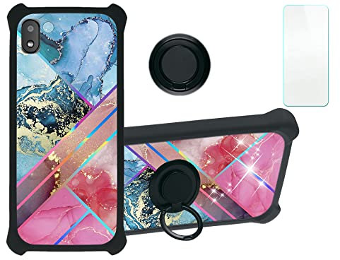 Aroepurt Hülle Für Gigaset GS110 hülle Kompatibel mit Gigaset GS110 Hülle Case Handyhülle Schutzhülle Cover [Mit 9H Härte HD Schutzfolie] PC + Silikon Ständer IMDH-WSS