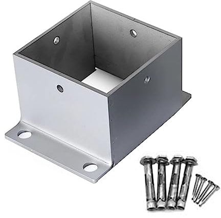 Supporto per palo, Base per Pali 50 60 80 90 100 130 150 200 MM Base Per Pali Per Decking Quadrata, Ancoraggi Per Paletti Di Recinzione In Cemento Con Kit Di Installazione, Acciaio Inox ( Size : 7.5x7