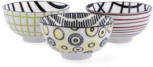 Bidasoa ZIGZAG - Set 3 Boles Porcelana Surtidos 11Cm