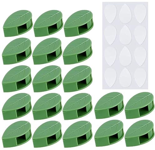 50Pcs Plant Climbing Fixture Clips Invisible Green Vine Clip Self-Adhesive Plant Wall Climbing Clips Leaf Shape Wall Clip for Garden Cable