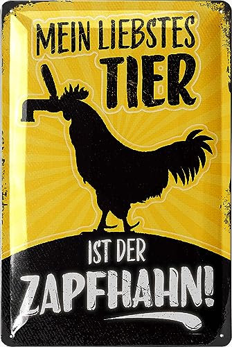 LANOLU Retro Blechschild Bier - lustige Schilder mit Sprüchen Bar Dekoration für Partykeller, Kneipen Bardeko für Stammtisch, Geschenkidee für Papa zum Vatertag, vintage Metallschild 20x30cm