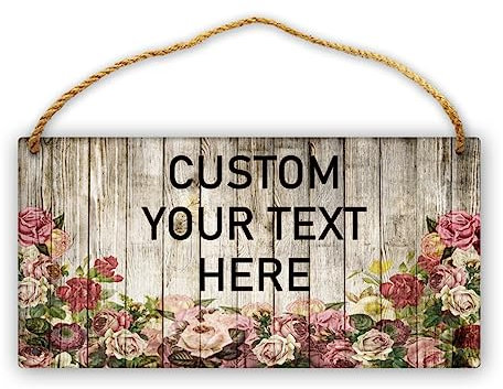 Benutzerdefinierte Holzschilder personalisierte benutzerdefinierte Holztext-/Bildschilder Türschilder hängendes Holzschild für Zuhause Zimmer Küche Toilette Badezimmer Bauernhaus-Dekoration 15,2 x 30,